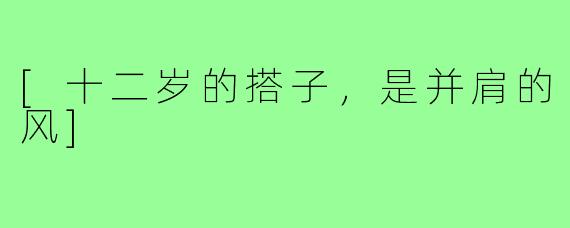 [十二岁的搭子，是并肩的风]
