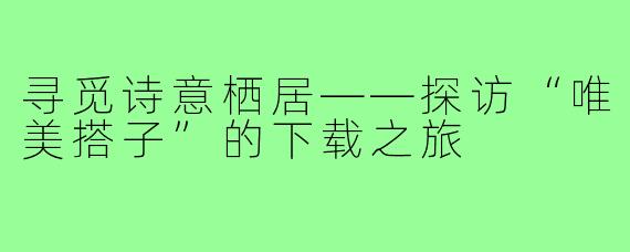 寻觅诗意栖居——探访“唯美搭子”的下载之旅