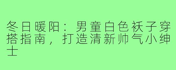 冬日暖阳：男童白色袄子穿搭指南，打造清新帅气小绅士