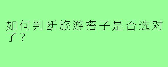 如何判断旅游搭子是否选对了？