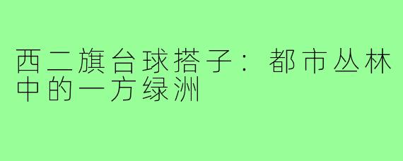 西二旗台球搭子：都市丛林中的一方绿洲