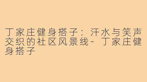 丁家庄健身搭子：汗水与笑声交织的社区风景线-丁家庄健身搭子