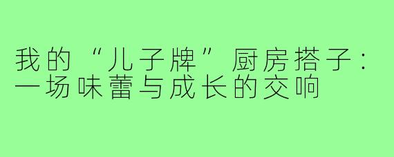 我的“儿子牌”厨房搭子：一场味蕾与成长的交响