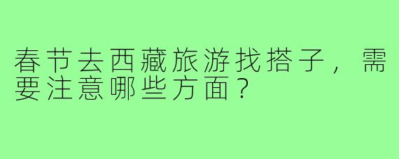 春节去西藏旅游找搭子,需要注意哪些方面?
