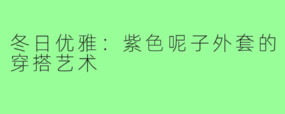 冬日优雅：紫色呢子外套的穿搭艺术
