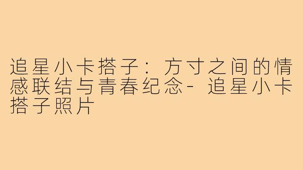 追星小卡搭子：方寸之间的情感联结与青春纪念-追星小卡搭子照片