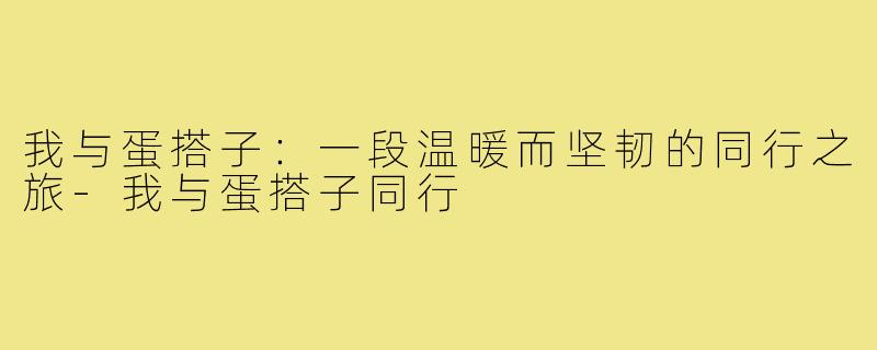 我与蛋搭子：一段温暖而坚韧的同行之旅-我与蛋搭子同行