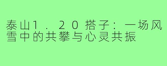 泰山1.20搭子：一场风雪中的共攀与心灵共振