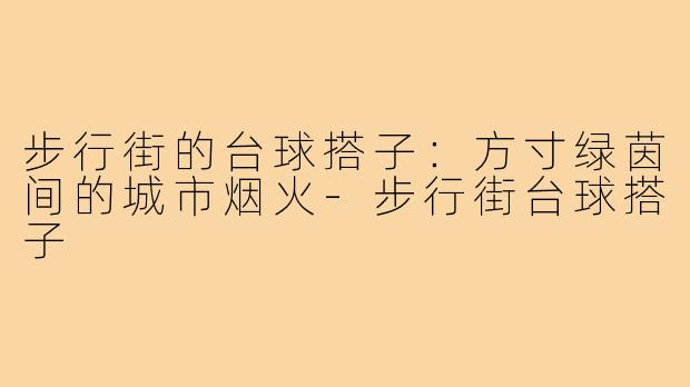 步行街的台球搭子：方寸绿茵间的城市烟火-步行街台球搭子