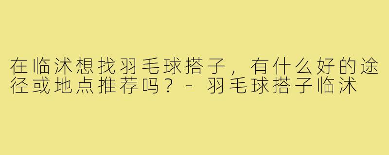 在临沭想找羽毛球搭子，有什么好的途径或地点推荐吗？-羽毛球搭子临沭