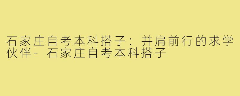 石家庄自考本科搭子：并肩前行的求学伙伴-石家庄自考本科搭子