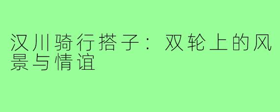 汉川骑行搭子:双轮上的风景与情谊