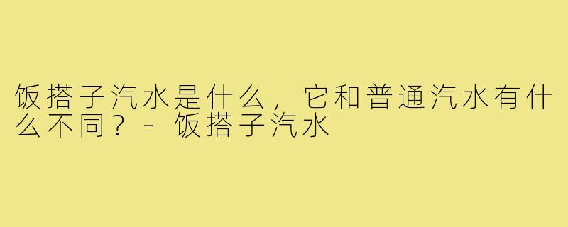 饭搭子汽水是什么，它和普通汽水有什么不同？-饭搭子汽水