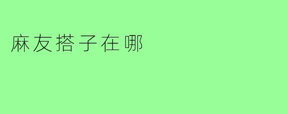 麻友搭子在哪