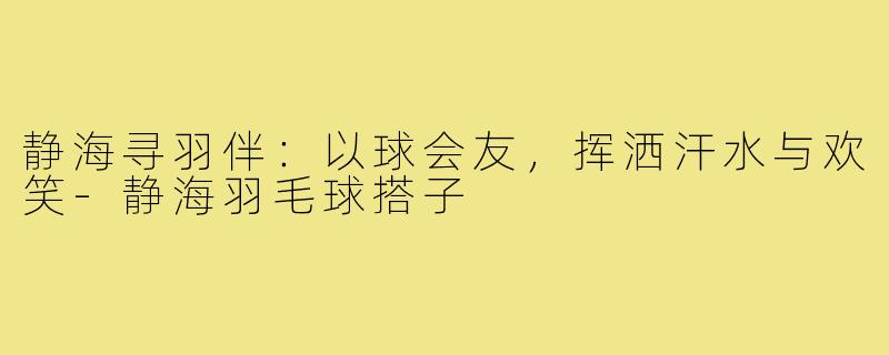 静海寻羽伴：以球会友，挥洒汗水与欢笑-静海羽毛球搭子