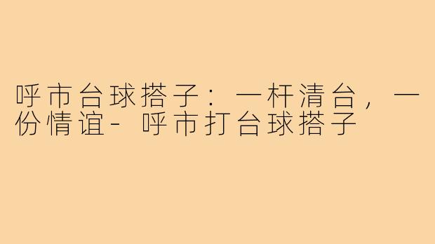 呼市台球搭子：一杆清台，一份情谊-呼市打台球搭子