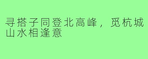寻搭子同登北高峰，觅杭城山水相逢意