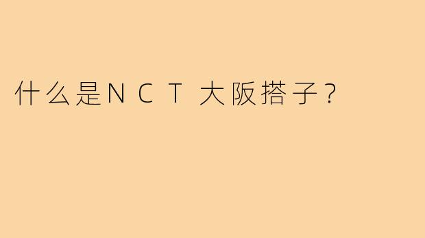 什么是NCT大阪搭子？