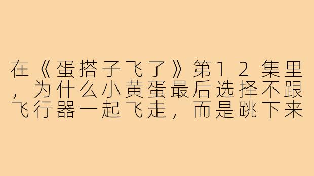 在《蛋搭子飞了》第12集里，为什么小黄蛋最后选择不跟飞行器一起飞走，而是跳下来救那个差点掉下悬崖的小蓝蛋？-蛋搭子飞了12集