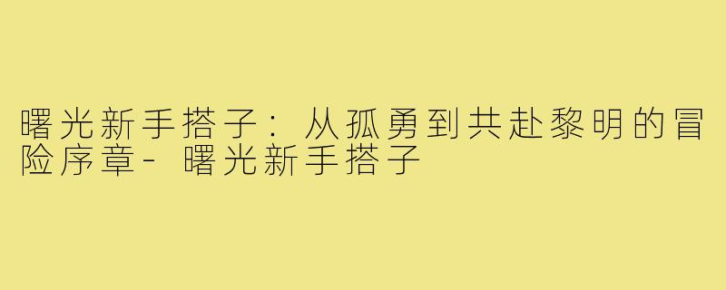 曙光新手搭子：从孤勇到共赴黎明的冒险序章-曙光新手搭子