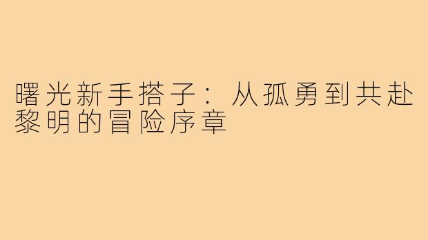 曙光新手搭子：从孤勇到共赴黎明的冒险序章