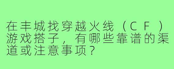 在丰城找穿越火线（CF）游戏搭子，有哪些靠谱的渠道或注意事项？
