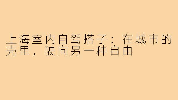 上海室内自驾搭子：在城市的壳里，驶向另一种自由