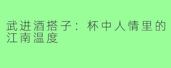 武进酒搭子:杯中人情里的江南温度