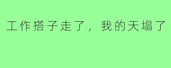 工作搭子走了，我的天塌了