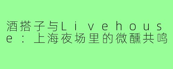 酒搭子与Livehouse：上海夜场里的微醺共鸣