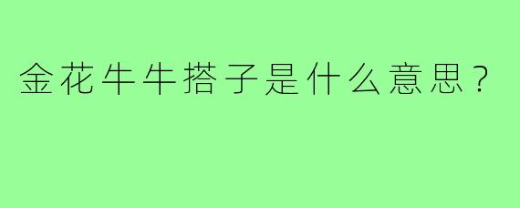 金花牛牛搭子是什么意思？