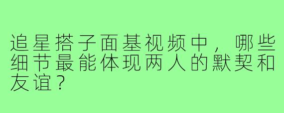追星搭子面基视频中，哪些细节最能体现两人的默契和友谊？