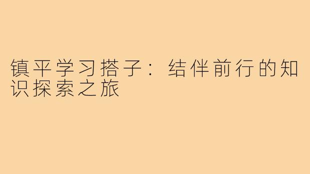 镇平学习搭子：结伴前行的知识探索之旅