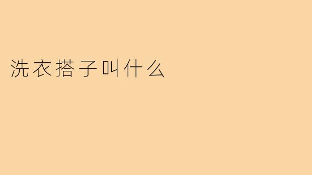 洗衣搭子叫什么