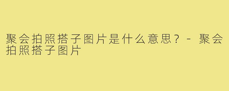 聚会拍照搭子图片是什么意思？-聚会拍照搭子图片