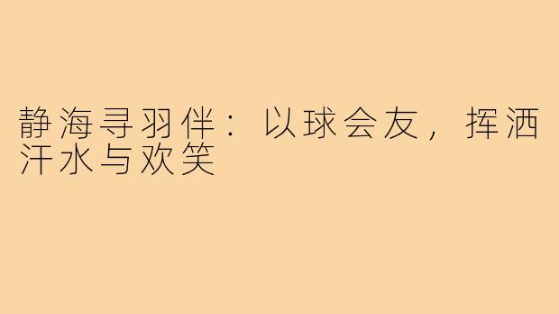 静海寻羽伴：以球会友，挥洒汗水与欢笑