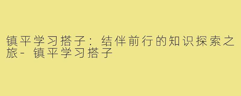 镇平学习搭子：结伴前行的知识探索之旅-镇平学习搭子