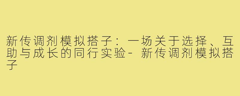 新传调剂模拟搭子：一场关于选择、互助与成长的同行实验-新传调剂模拟搭子