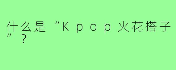 什么是“Kpop火花搭子”？