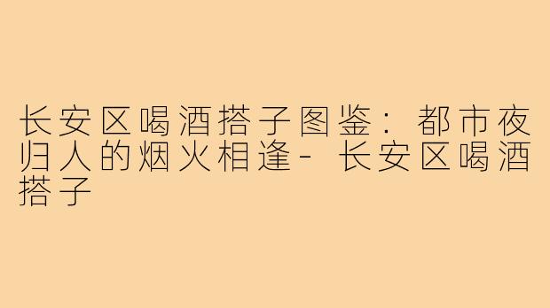 长安区喝酒搭子图鉴：都市夜归人的烟火相逢-长安区喝酒搭子