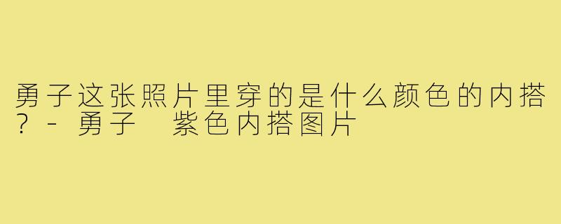 勇子这张照片里穿的是什么颜色的内搭？-勇子 紫色内搭图片