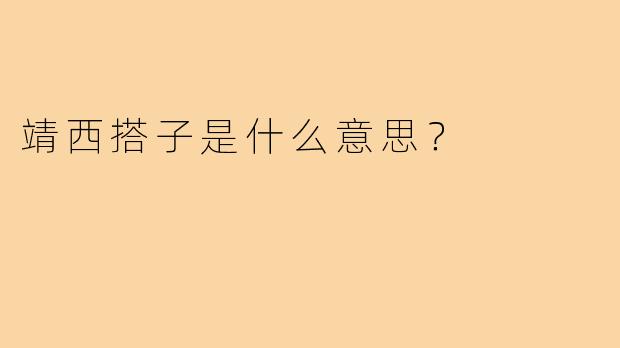 靖西搭子是什么意思？