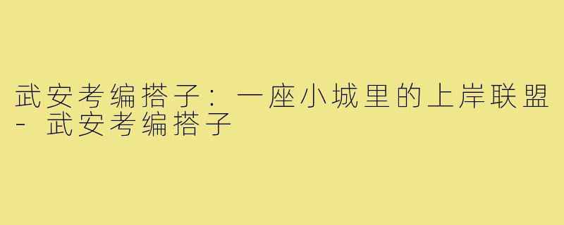 武安考编搭子:一座小城里的上岸联盟-武安考编搭子