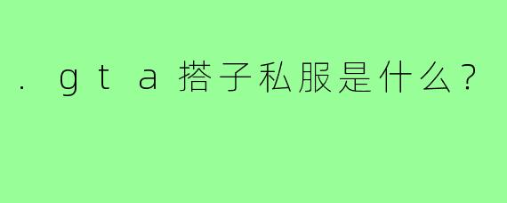 .gta搭子私服是什么？