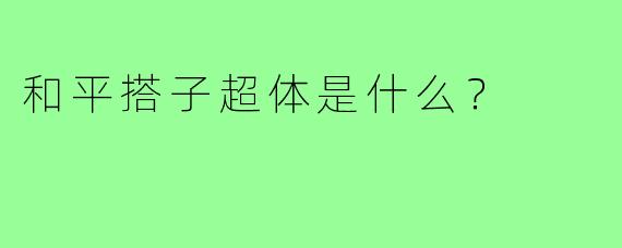和平搭子超体是什么？