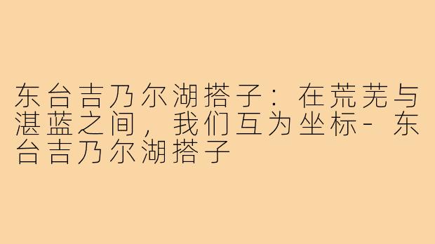 东台吉乃尔湖搭子：在荒芜与湛蓝之间，我们互为坐标-东台吉乃尔湖搭子
