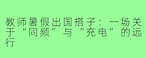 教师暑假出国搭子：一场关于“同频”与“充电”的远行