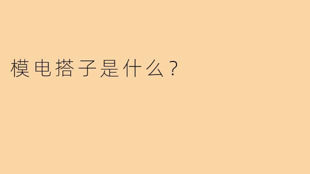 模电搭子是什么？