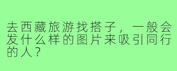 去西藏旅游找搭子，一般会发什么样的图片来吸引同行的人？