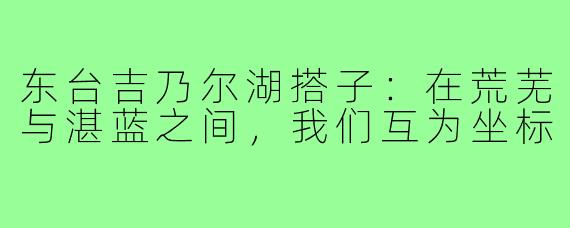 东台吉乃尔湖搭子：在荒芜与湛蓝之间，我们互为坐标